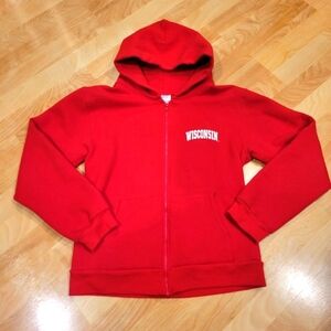UW-Madison Bucky Women's Full Zip Hooded Sweatshirt Size Small